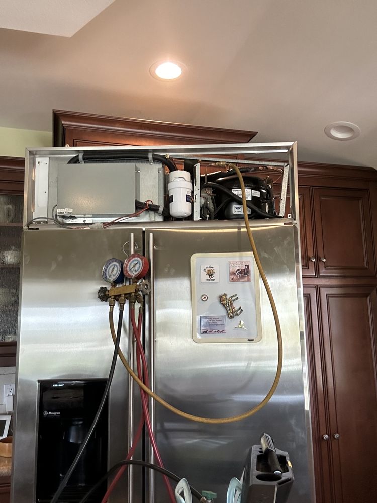 GE Monogram built-in refrigerator serviced during a repair call