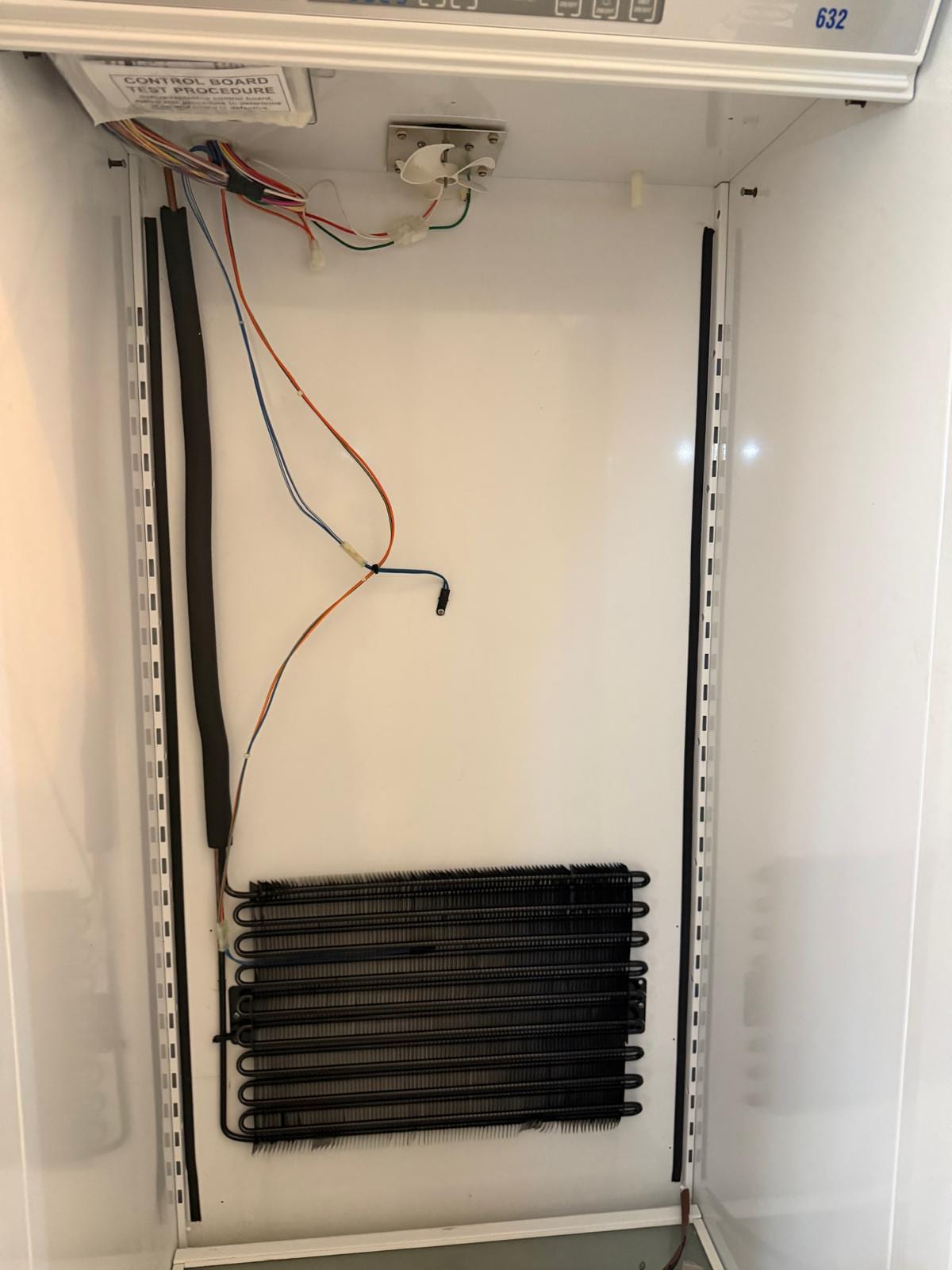 New evaporator coil installed in a Sub-Zero built-in refrigerator after a refrigerant leak, San Diego