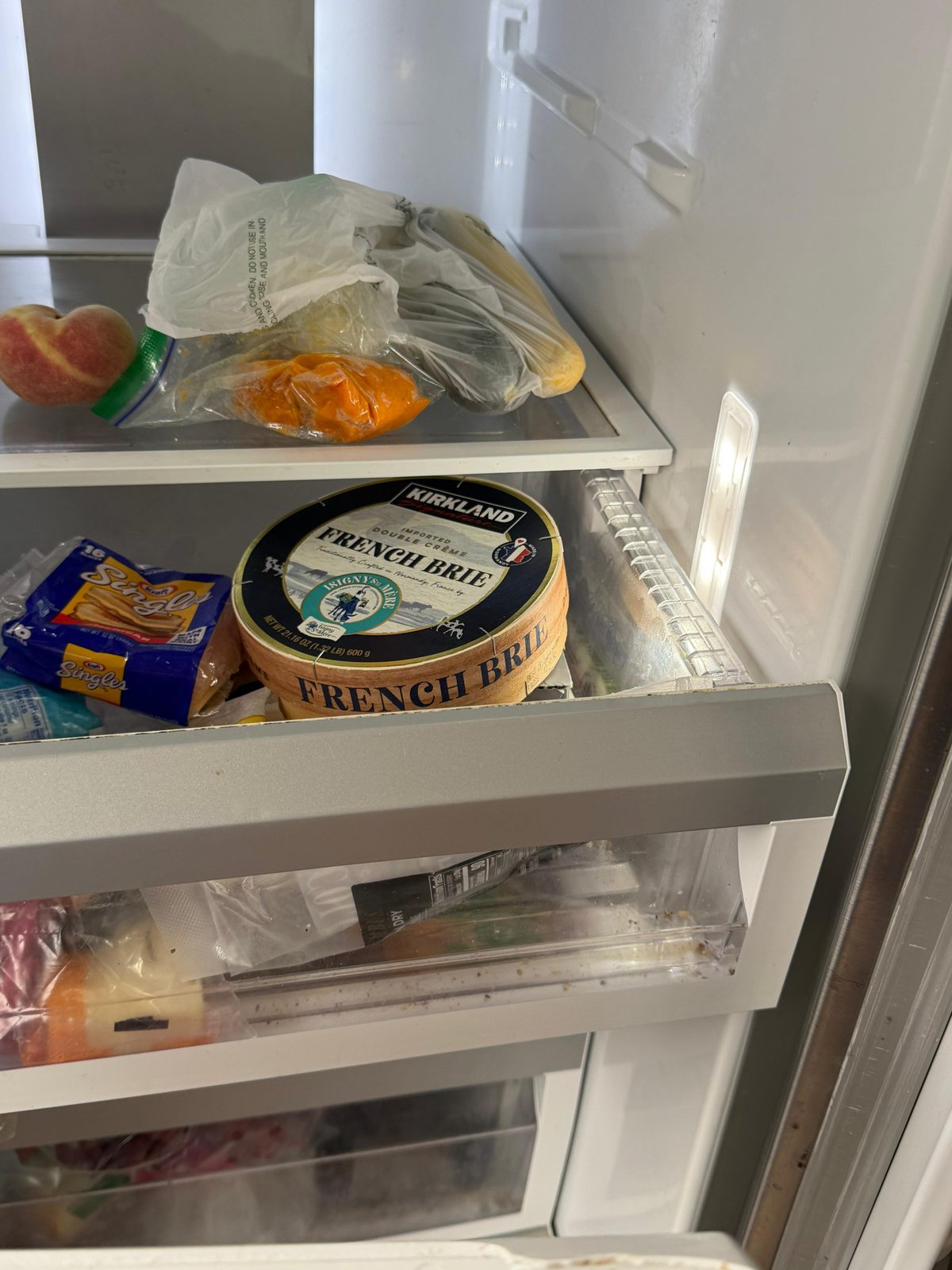 Repaired Whirlpool refrigerator drawer area in a Laguna Beach home after drawer rail replacement