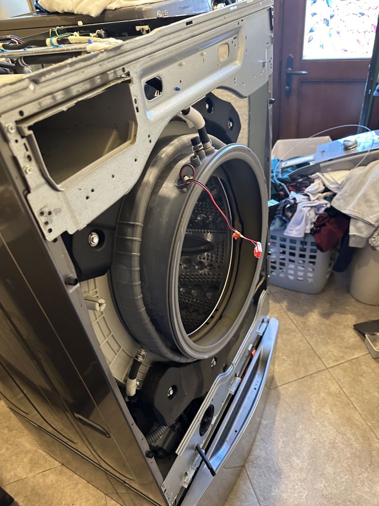 LG front-load washer door boot seal replacement in progress